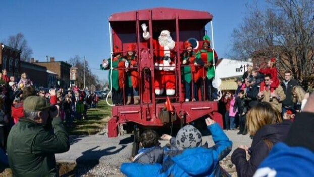 Santa makes an appearance on Main Street in Midway, Ky. (photo from meetmeinmidway.com)