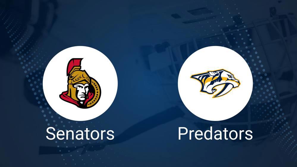 Where to Watch Ottawa Senators vs. Nashville Predators on TV or Streaming Live - December 7