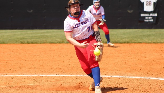 Madison Cassidy fires a pitch during the Tate’s Creek Spring Break Tournament on April 12. Cassidy recorded a hit and pitched in multiple games throughout the tournament for the Lady Pats. (Lincoln County Athletics photo)