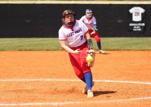 Madison Cassidy fires a pitch during the Tate’s Creek Spring Break Tournament on April 12. Cassidy recorded a hit and pitched in multiple games throughout the tournament for the Lady Pats. (Lincoln County Athletics photo)
