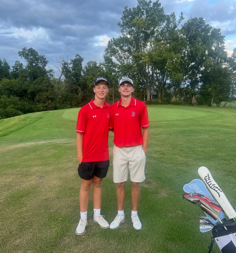 Parker Hart (left) and Cash Baird (right) pose after helping lead Lincoln County to a team victory on August 4. Both juniors are expected to play key leadership roles for a Patriot squad aiming to contend for a conference title this season. (Photo submitted)